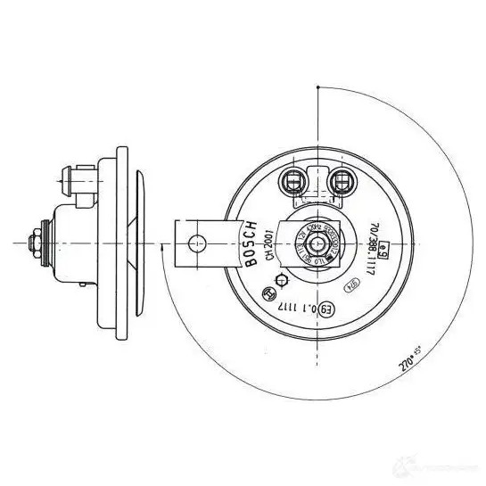 Пневматический звуковой сигнал BOSCH FVK6P FC 4 365089 9320332012