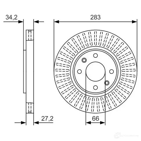 Тормозной диск BOSCH IIYAC3 0986479w69 1425142722 BD271 1