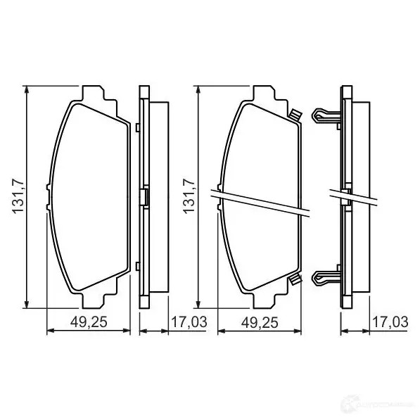 Тормозные колодки, комплект BOSCH 342396 23097 BP1336 0986494414