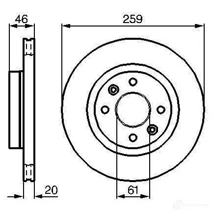 Тормозной диск BOSCH 0986478270 BD215 E1 90 R - 02C0074/0304 338815