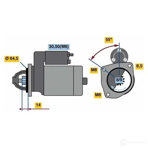 Стартер BOSCH 23 65 1IDRP 331759 0986023650