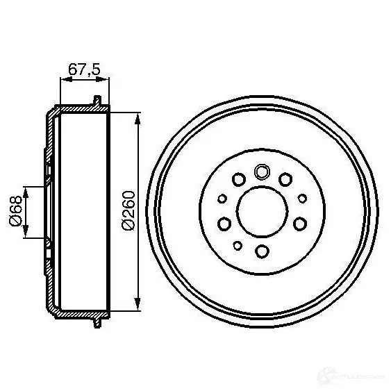 Тормозной барабан BOSCH DB1 21 0986477046 338473 LVX5AEB