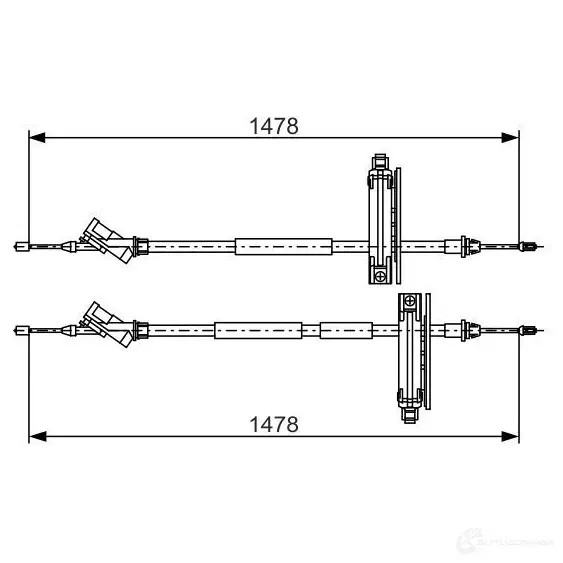 Трос ручника, стояночного тормоза BOSCH 1987477932 BC76 6 2MHLL 354018
