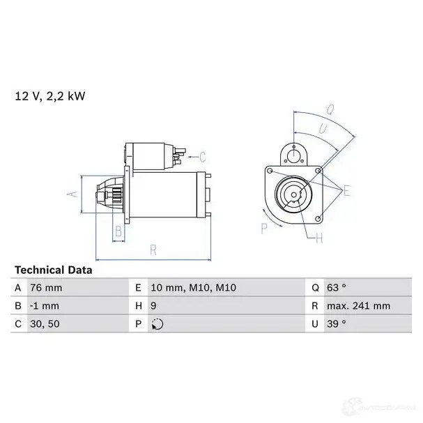 Стартер BOSCH 91BNJ0 2 162 0986021620 331629