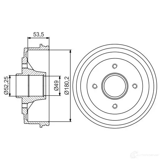 Тормозной барабан BOSCH GOZKK D B340 0986477270 338658