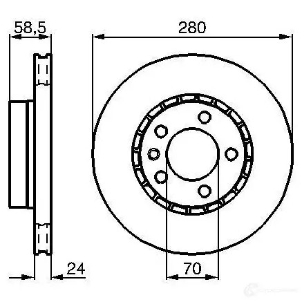 Тормозной диск BOSCH 0986478326 338858 BD2 68 1WZ05X
