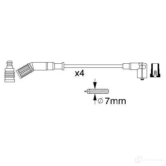 Высоковольтные провода зажигания, комплект BOSCH 324925 0356912841 ES 841 JS7NAL