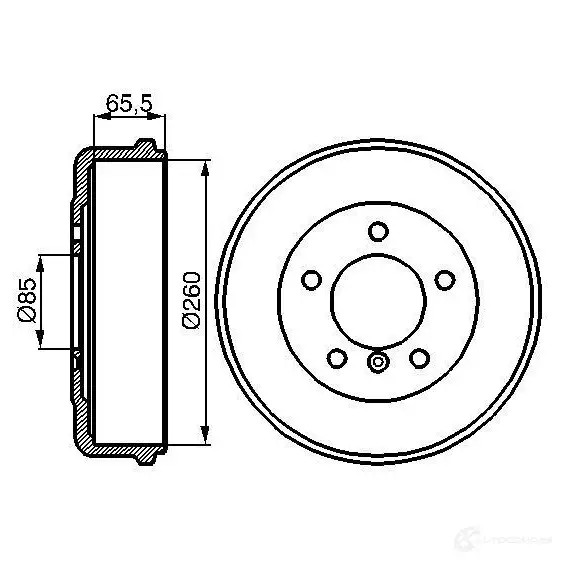 Тормозной барабан BOSCH 0986477038 338466 Z1IGC13 DB 113