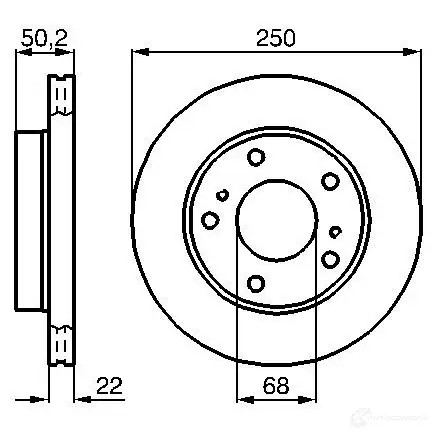 Тормозной диск BOSCH 339117 BD5 99 0986478685 0KJ37Y8