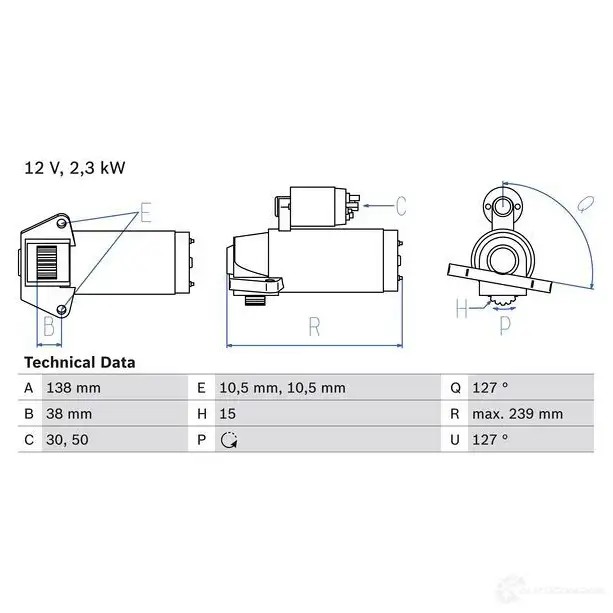 Стартер BOSCH 331914 0986025950 BI3BCT 25 95