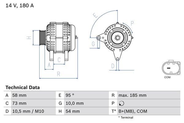 Генератор Bosch 333462 0 986 082 850 828 5 YSBCLLV