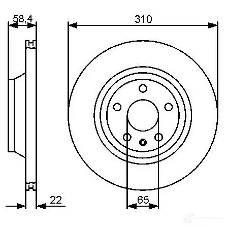 Тормозной диск BOSCH BD128 9 339707 0986479466 5LL6IXN