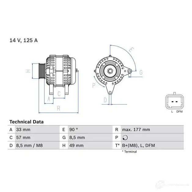 Генератор BOSCH 802 7 07793R 0986080270 333262