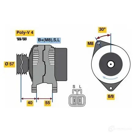 Генератор BOSCH LWWKA 0986080790 8 079 333314