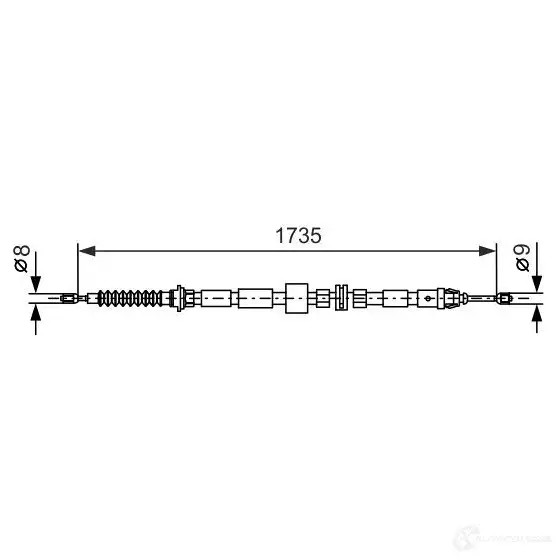 Трос ручника, стояночного тормоза BOSCH BC59 1 353844 1987477734 MYVXP
