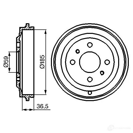 Тормозной барабан BOSCH DB19 9 338527 HTMX6 0986477125