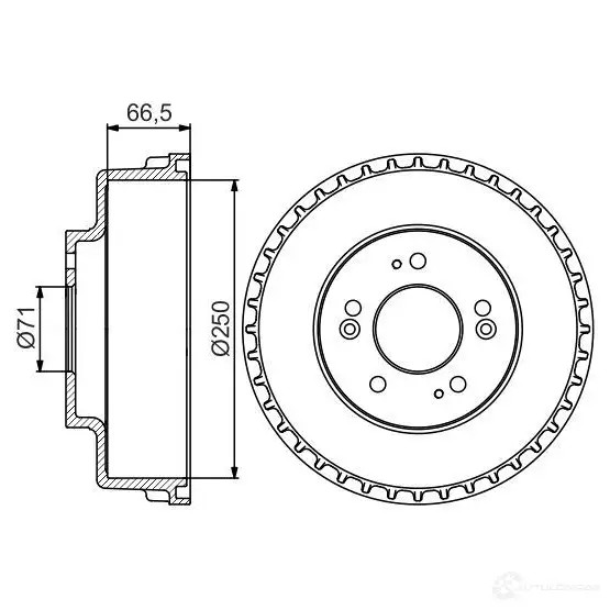 Тормозной барабан BOSCH 338624 6B7BB 0986477228 DB 299