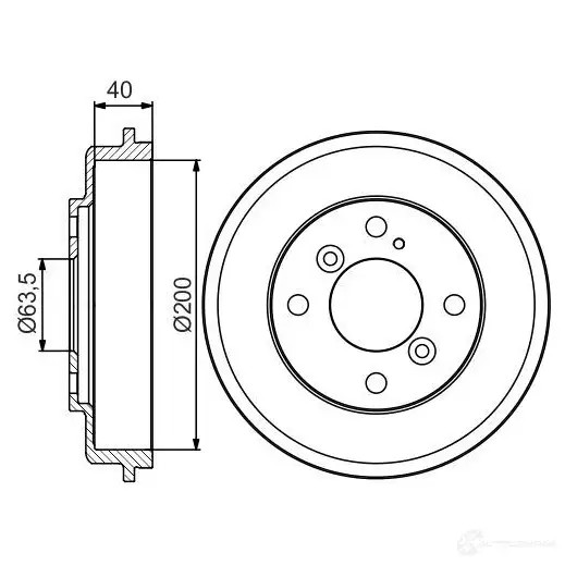 Тормозной барабан BOSCH QR632 D B311 338635 0986477240