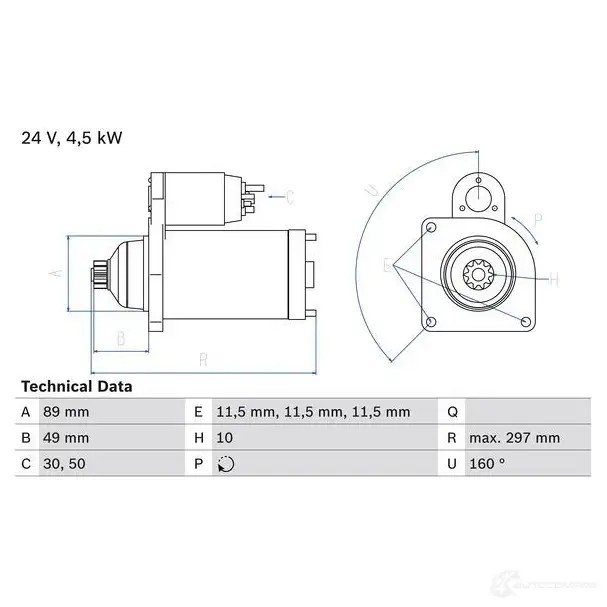 Стартер BOSCH 0986022940 229 4 331705 35VCBHZ