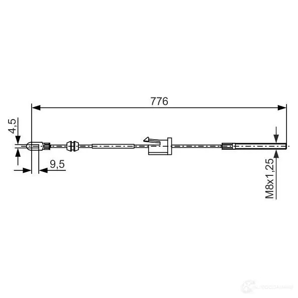 Трос ручника, стояночного тормоза BOSCH 1987477681 BC54 3 PGR6QW6 353797