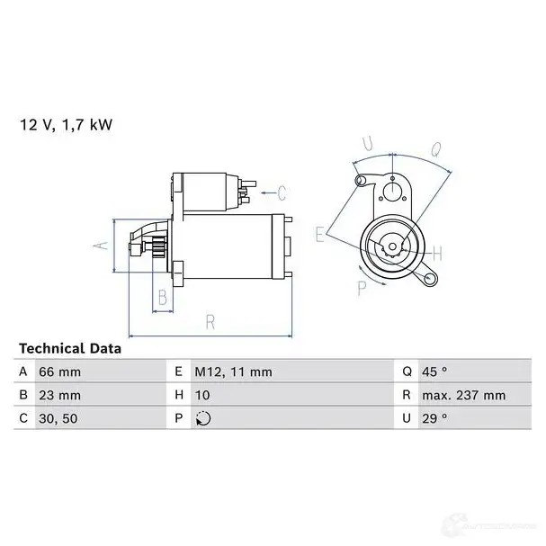 Стартер BOSCH 0986026520 LU UH9XM 1439278956