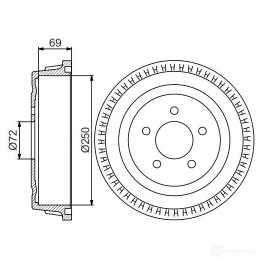 Тормозной барабан BOSCH DB 256 338581 22KOWD3 0986477185