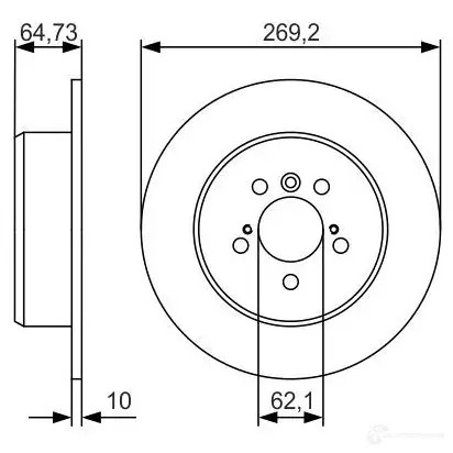 Тормозной диск BOSCH 0986479r00 E11 90R-02C01123/27465 340315 BD1735