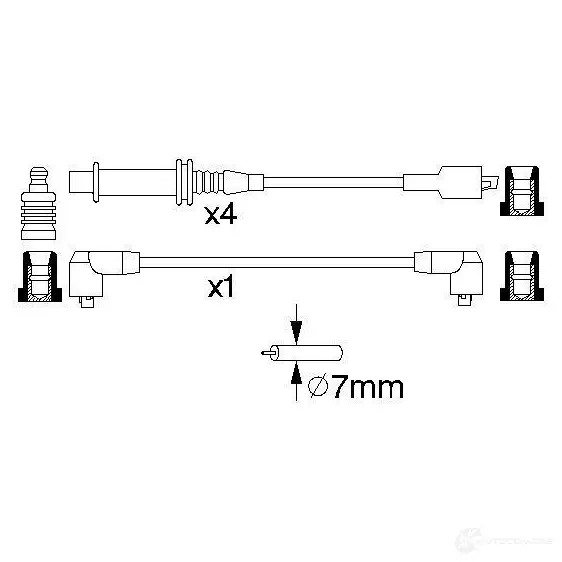 Высоковольтные провода зажигания, комплект BOSCH 335778 0986357121 B 121 AOJ2XG