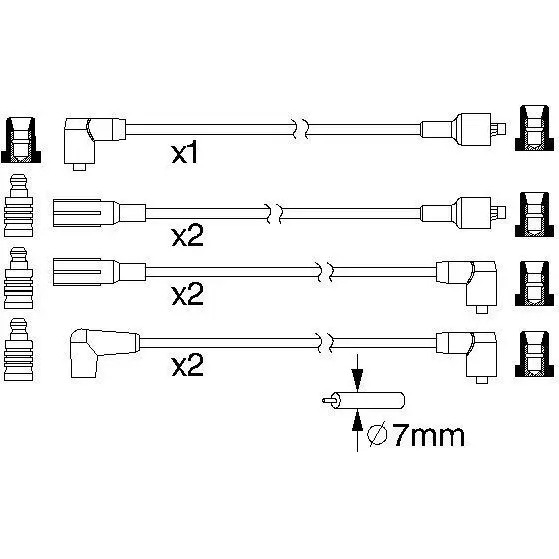 Высоковольтные провода зажигания, комплект BOSCH H7D2CQI 1193471643 B 073 0986357073