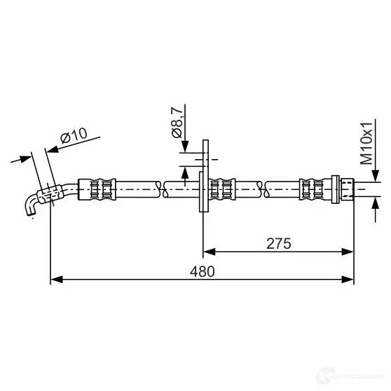 Тормозной шланг BOSCH 1987476758 1WW1UDH 353140 BH44 9