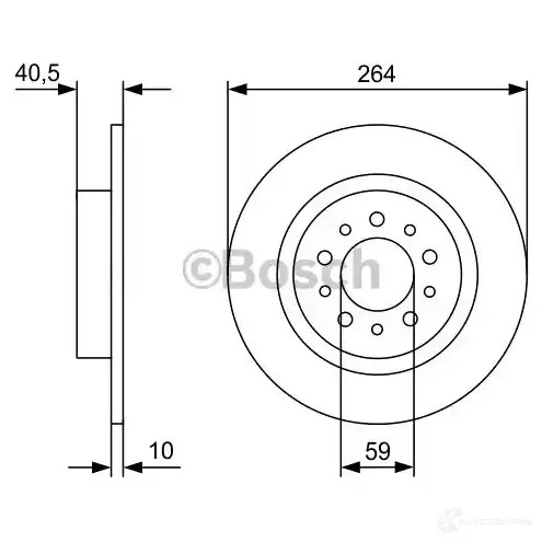 Тормозной диск BOSCH 340278 0986479c98 BD2419 E1 90 R - 02C0100/0523