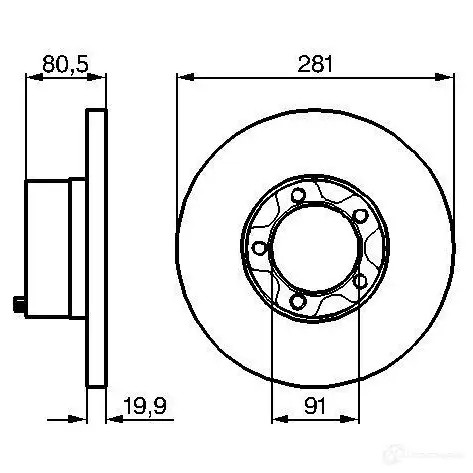 Тормозной диск BOSCH 338758 B D119 XHW65RV 0986478138