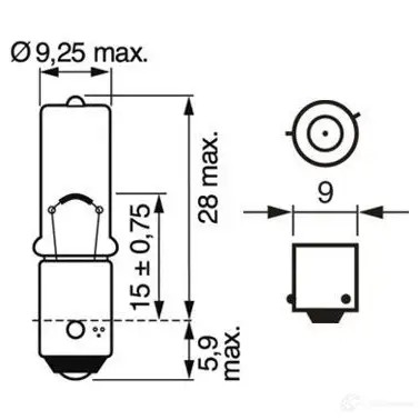 Лампа BOSCH 1423170563 12V 6W H6W Daytime 1987302285 H6W