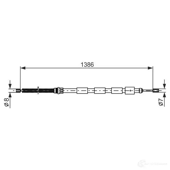Трос ручника, стояночного тормоза BOSCH 1987477145 VI80M BC1 25 353400
