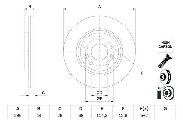 Тормозной диск BOSCH 1440044665 0 986 479 F71 NE8XN CO