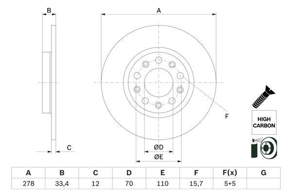 Тормозной диск BOSCH 0 986 479 H24 1440044715 7BQ UGDV