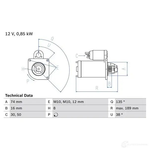 Стартер BOSCH 149 9 0986014991 331164 OO68L