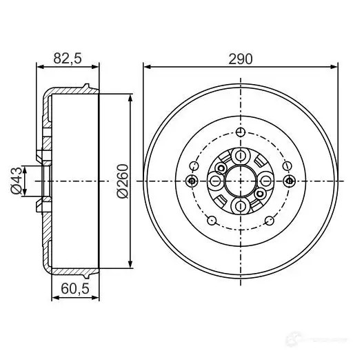 Тормозной барабан BOSCH JK28ZJ 0986477295 D B365 338683