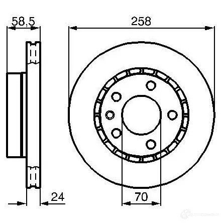 Тормозной диск BOSCH 0986478265 BD211 E1 90 R - 02C0091/0548 338811