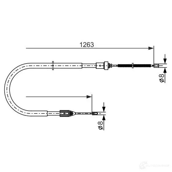 Трос ручника, стояночного тормоза BOSCH 353759 1987477642 QMC70 BC5 04