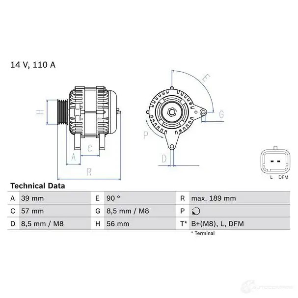 Генератор BOSCH 0986083440 PKO6T 834 4 333502