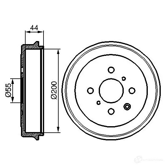 Тормозной барабан BOSCH 0986477148 338544 36LQ6 DB2 19