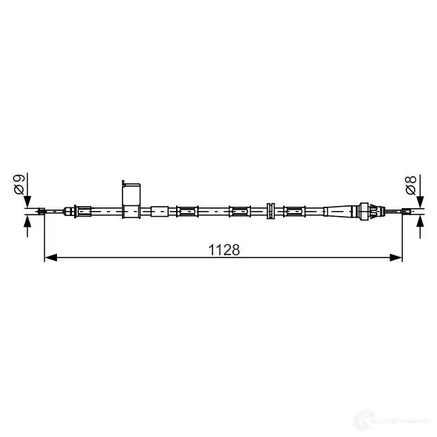 Трос ручника, стояночного тормоза BOSCH 355413 DCXT1D9 BC124 7 1987482363