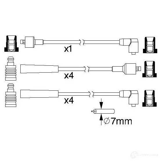 Высоковольтные провода зажигания, комплект BOSCH 0986357104 B 104 1193471667 BFBPPD