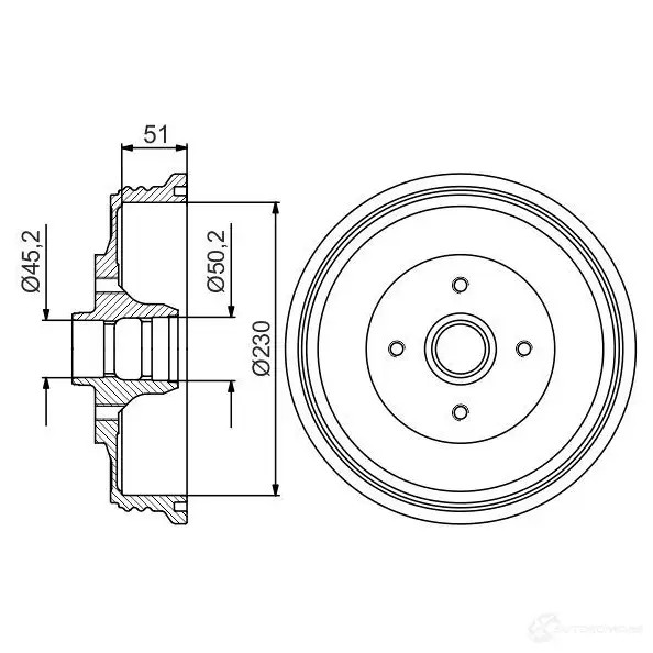 Тормозной барабан BOSCH D B249 0986477178 338574 BDLM1NP
