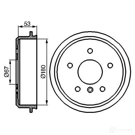 Тормозной барабан BOSCH 0986477096 DB1 71 54ABPEU 338501