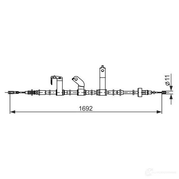 Трос ручника, стояночного тормоза BOSCH 2 Q17B5 1437241250 1987482841
