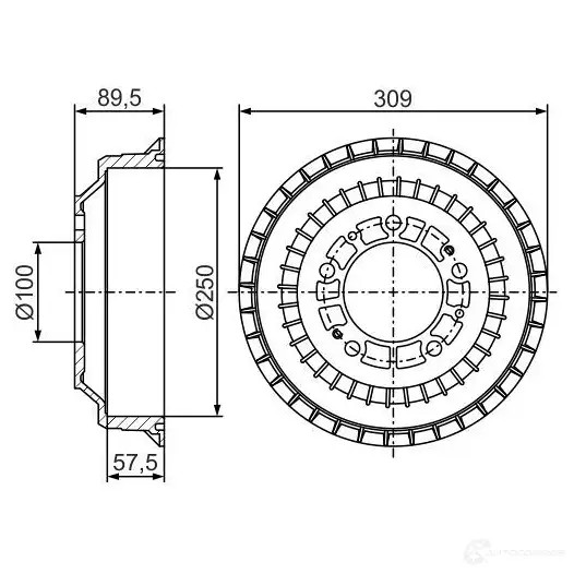Тормозной барабан BOSCH DB3 41 0986477271 I284FE 338659