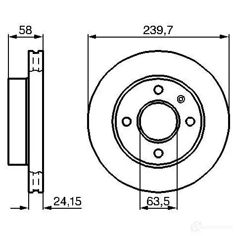Тормозной диск BOSCH BD 127 338764 0986478148 EEL3DYR