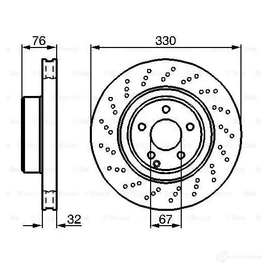 Тормозной диск BOSCH 5JENQW 0986478470 B D399 338946